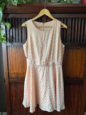 Blush Pink Sleeveless Mini Dress with Gold Dots